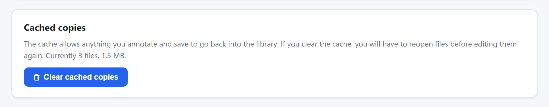 Cached copies